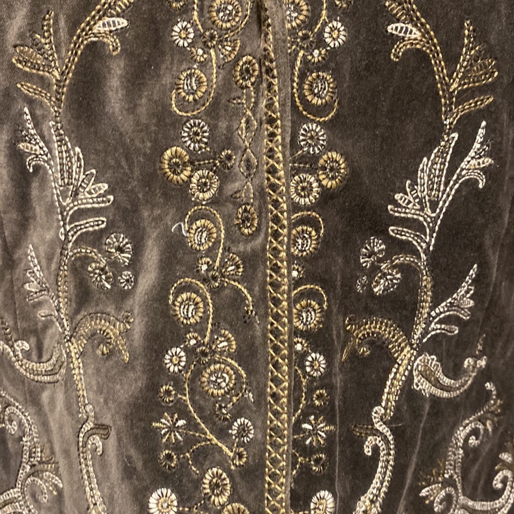 Vintage Peter Nygard Baroque Embroidered Velvet Blazer - Intricate Floral Stitch - Picture 3 of 7